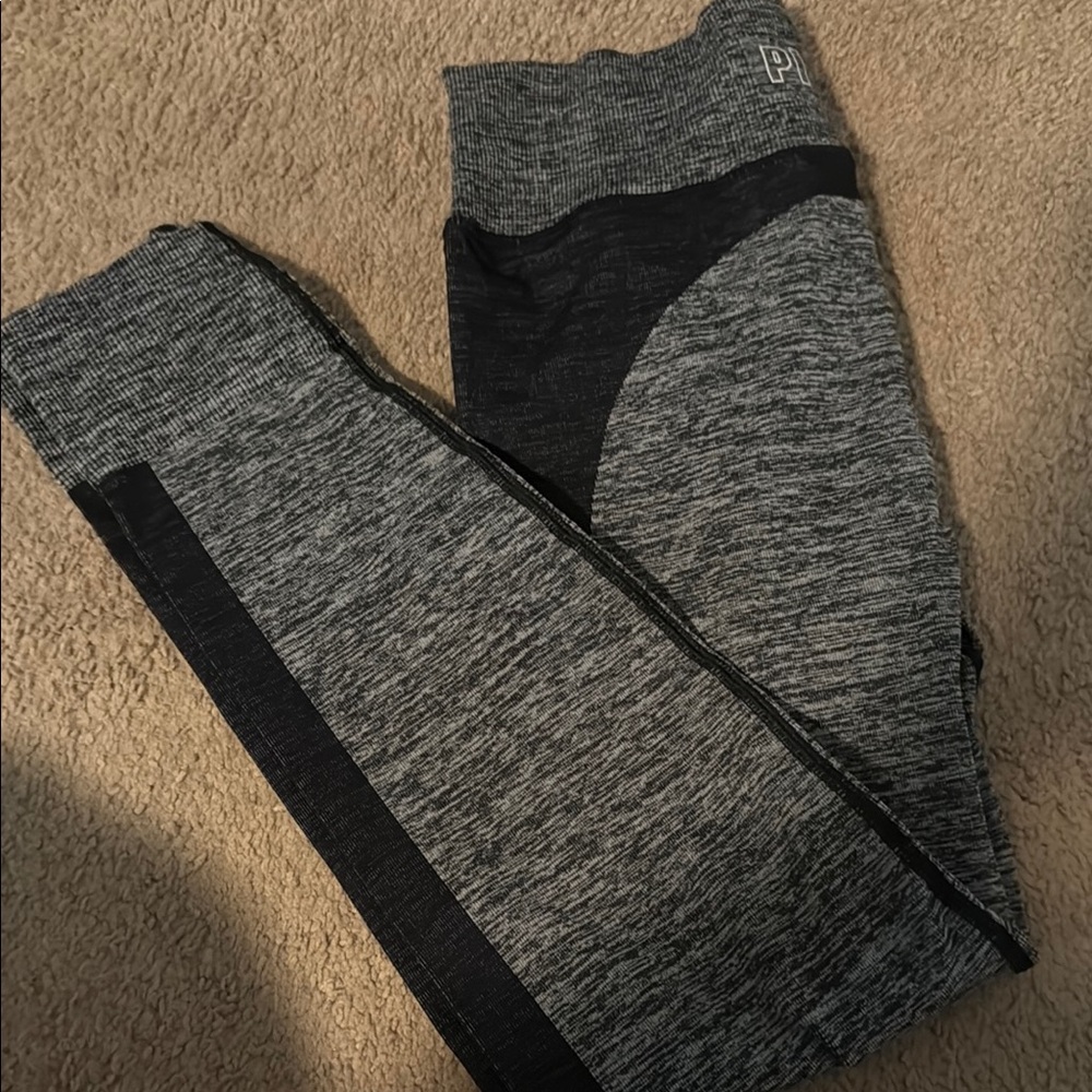 PINK Victoria's Secret Gray and Black Leggings